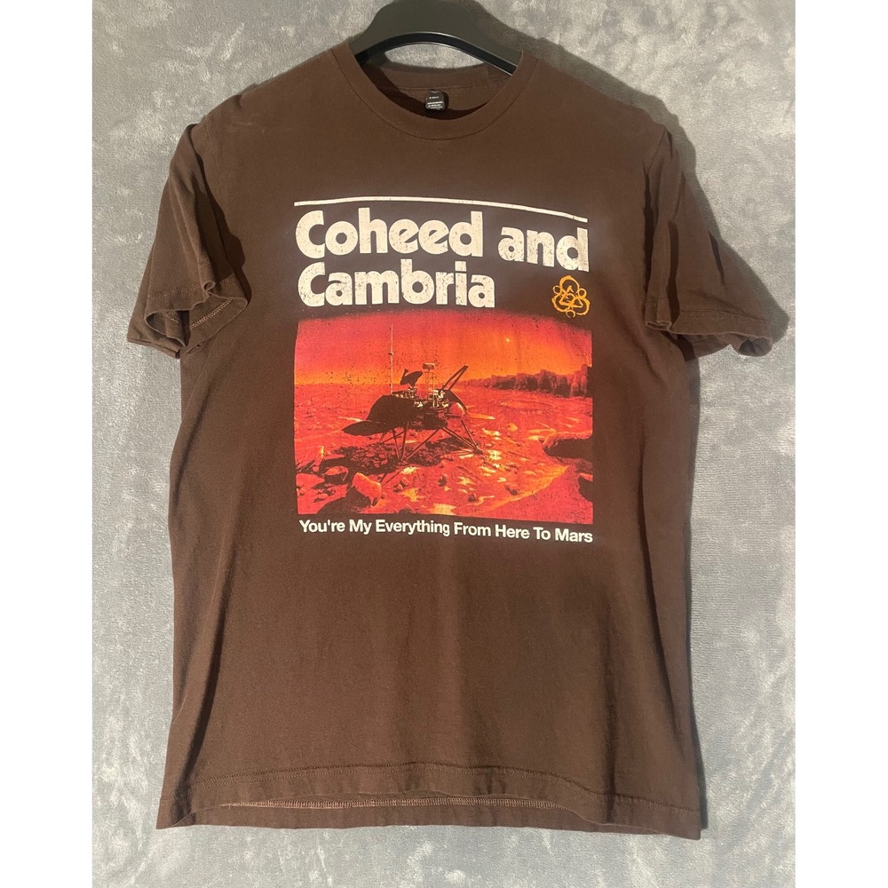 Coheed and Cambria Here To Mars Band T-Shirt Brown Mens Large Tultex Graphic Tee